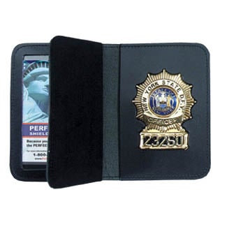 Duty Leather Badge Case with Double ID Style 99-A: Badges Ex Cetera