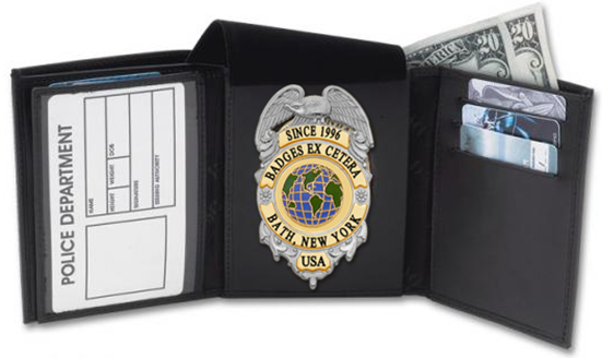 Dk98 Tri-Fold Badge Wallet with Credit Card Slots