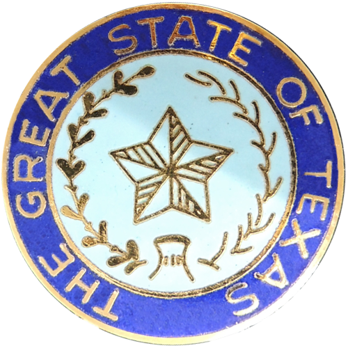 Texas State Seal Gold-Plated Tie Bar