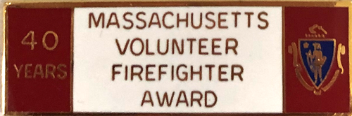 Massachusetts Volunteer Firefighter Award - 40 Years