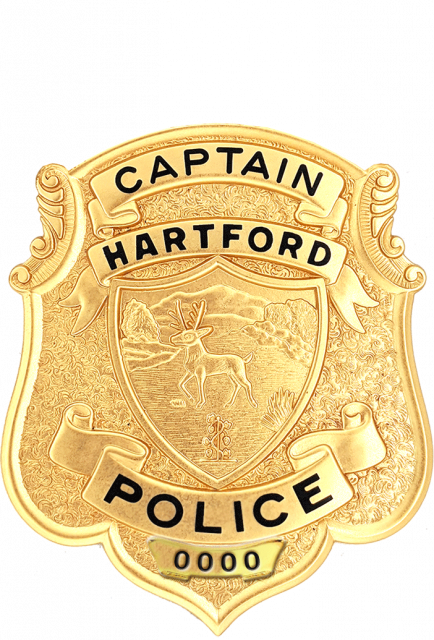 Badge without an Eagle at the top for Hartford CT PD with seal in die