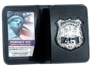 Chaplain Police Badge and leather ID holder