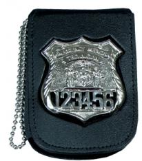 Recessed Belt Clip Badge Holder with Pocket and Neck Chain